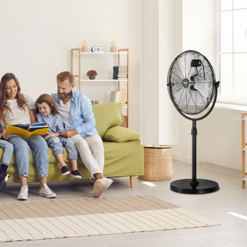Industrial Pedestal Fan 18 Inch Standing Fan with 453 to 57.9 Inches