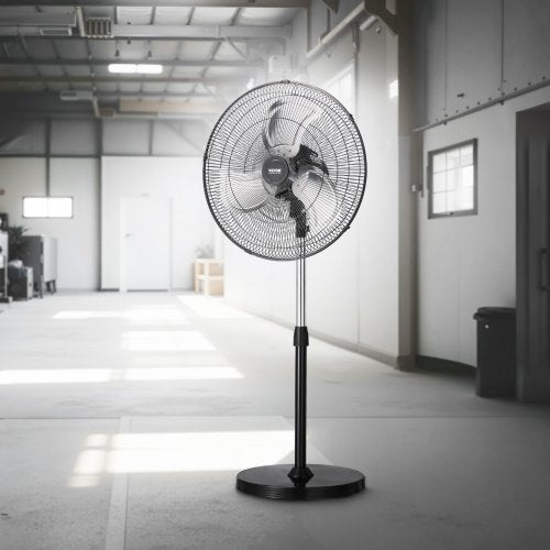 Industrial Pedestal Fan 20 Inch 90Degree Oscillating Fan Height