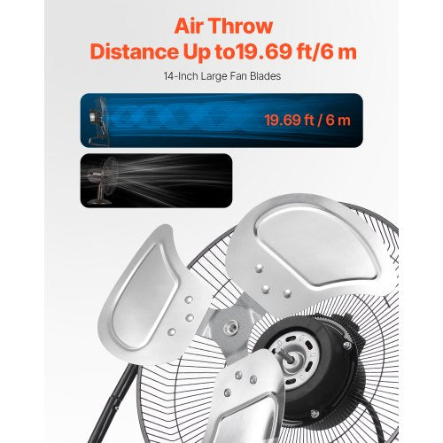 Floor Fan 3 Speeds High Velocity Heavy Duty 14 Inch Industrial Fan 2560