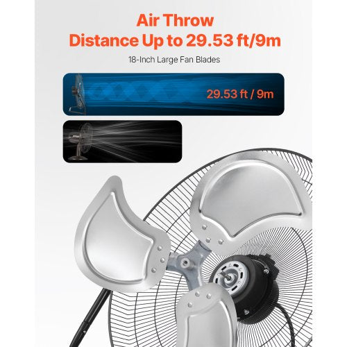 Floor Fan 3 Speeds High Velocity Heavy Duty 18 Inch Industrial Fan 4000
