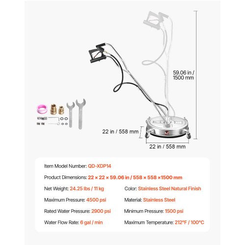 22 Pressure Washer Surface Cleaner Stainless Steel Pressure Washer