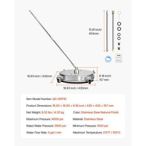 165 Pressure Washer Surface Cleaner Stainless Steel Pressure Washer