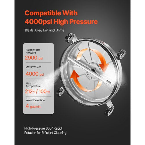 18 Pressure Washer Surface Cleaner Stainless Steel Pressure Washer