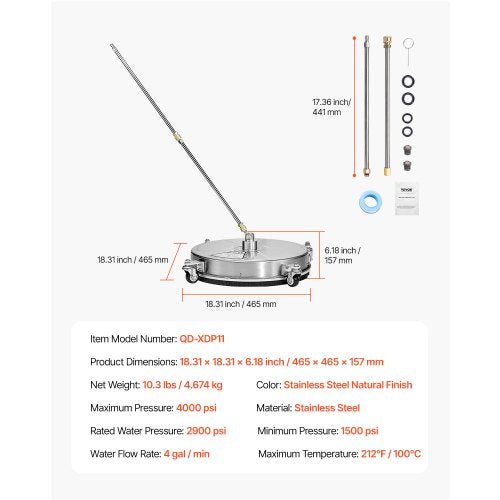 18 Pressure Washer Surface Cleaner Stainless Steel Pressure Washer