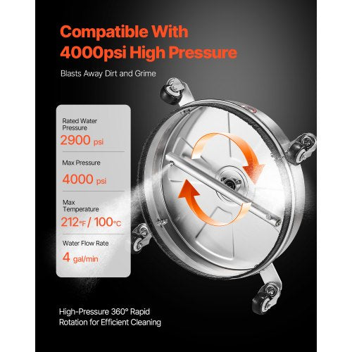 15 Pressure Washer Surface Cleaner Stainless Steel Pressure Washer