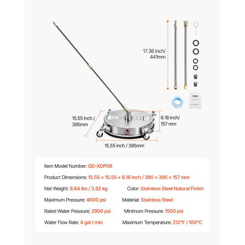 15 Pressure Washer Surface Cleaner Stainless Steel Pressure Washer