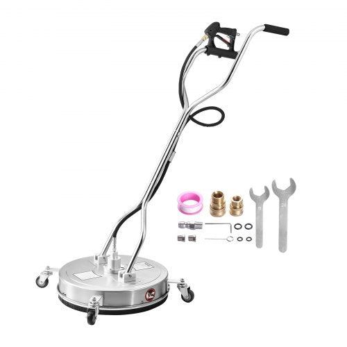 20 Pressure Washer Surface Cleaner 4 Wheels Dual Handle 4500 Max PSI