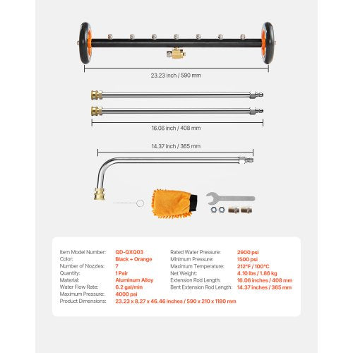 24 Pressure Washer Undercarriage Cleaner Stainless Steel Surface Cleaner
