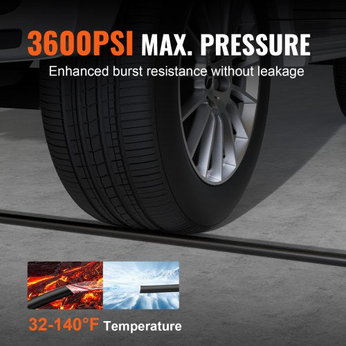 Pressure Washer Hose 50 FT 14 Kink Free M2214mm Brass Thread