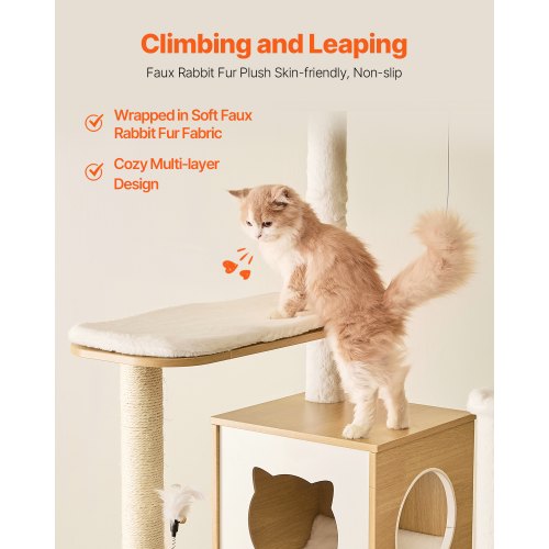 Large Cat Tree 68.9 inches Tall Cat Tower Multilevel Cat Condo Furniture
