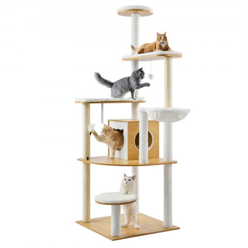 Large Cat Tree 68.9 inches Tall Cat Tower Multilevel Cat Condo Furniture