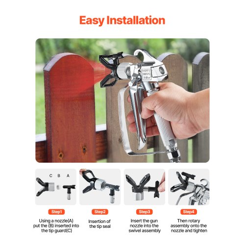 Airless Paint Spray Gun 3600PSI High Pressure Airless Paint Sprayer Gun