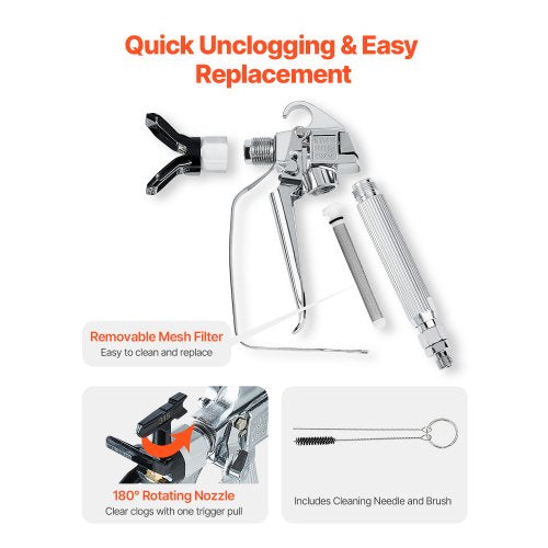 Airless Paint Spray Gun 3600PSI High Pressure Airless Paint Sprayer Gun