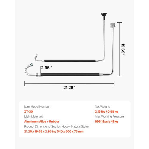 Suction Hose Tube and Reflux Line Sets Aluminum Alloy an Rubber Suction