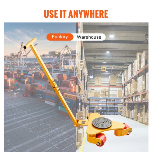 Machinery Skate Dolly 6614 LBS3T Industrial Machinery Mover with Handle