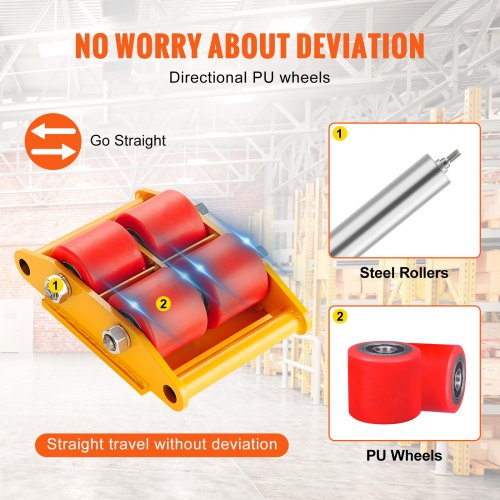 4PCS Machinery Skate Dolly 17637 LBS8T Industrial Machinery Mover Heavy