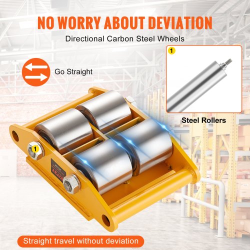 4PCS Machinery Skate Dolly 26455LBS12T Industrial Machinery Mover Heavy