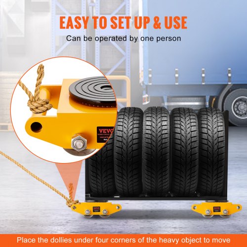 4PCS Machinery Skate Dolly 26455LBS12T Industrial Machinery Mover Heavy