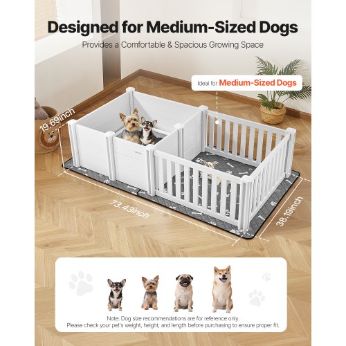 Dog Whelping Box 73X38X197 In Plastic Pen With Adjustable Height Door Puppy
