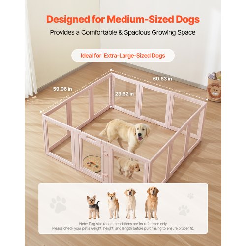 Dog Whelping Box 60X59X23 In Transparent Plastic Pen For Xlarge Sized Dogs