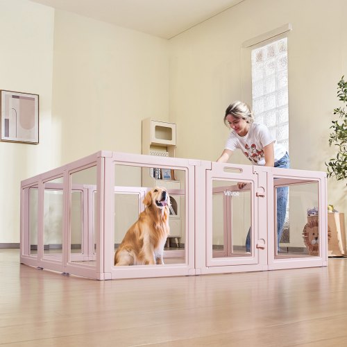 Dog Whelping Box 60X59X23 In Transparent Plastic Pen For Xlarge Sized Dogs
