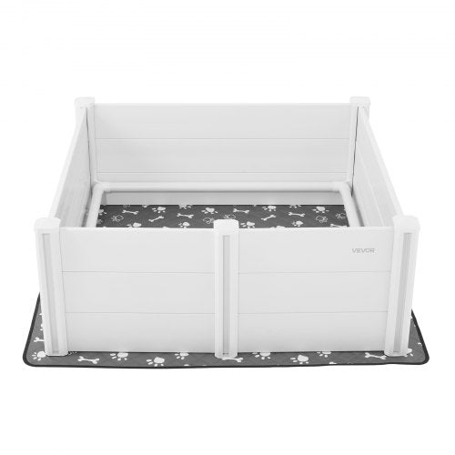 Dogs Whelping Box 48 x 48 x 18.1 inch Plastic PVC Puppies Playpen with Height