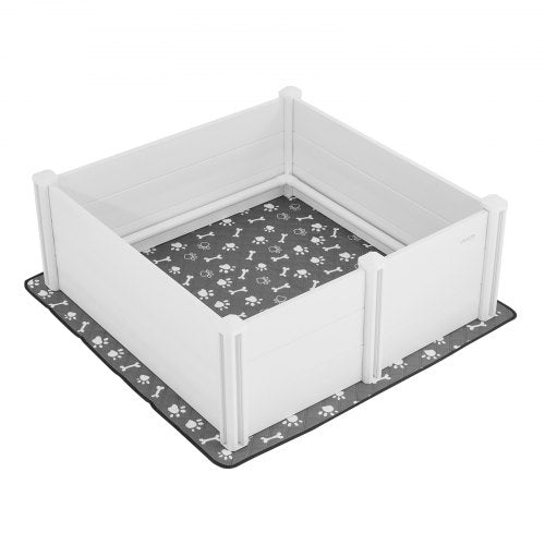 Dogs Whelping Box 48 x 48 x 18.1 inch Plastic PVC Puppies Playpen with Height