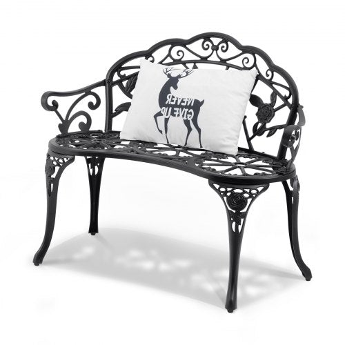 Outdoor Bench 38.8 inches Metal Garden Bench for Outdoors480 lbs Load