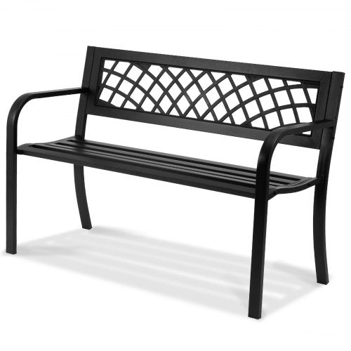 Outdoor Bench46 inches Metal Garden Bench for Outdoors 480 lbs Load