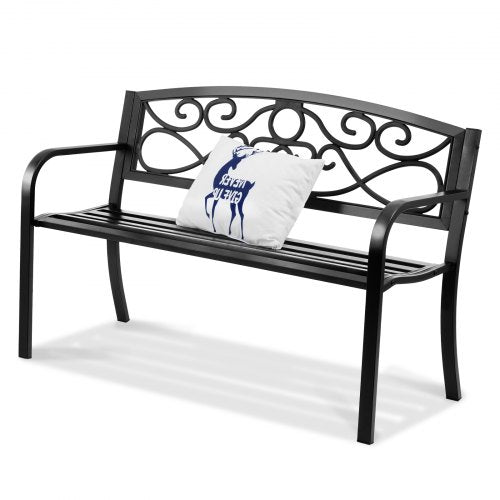 Outdoor Bench 50 inches Metal Garden Bench for Outdoors 550 lbs Load