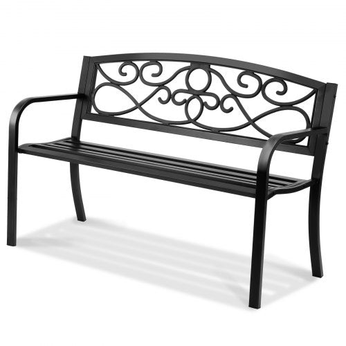 Outdoor Bench 50 inches Metal Garden Bench for Outdoors 550 lbs Load