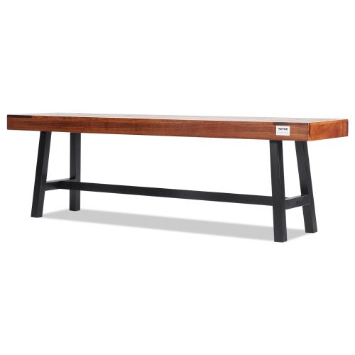 Outdoor Bench 63 inches Wood Garden Bench with Metal Leg for Outdoors