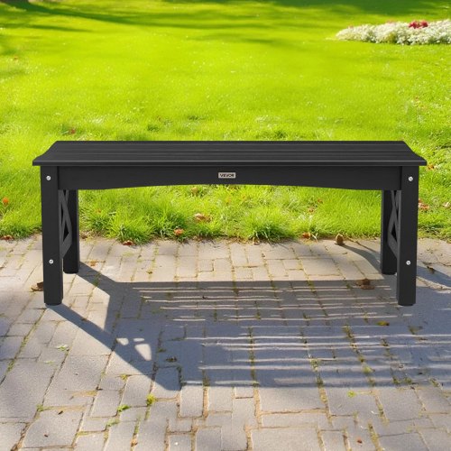 Outdoor Bench 44.5 Inch 600 Lbs Weight Capacity Weatherproof Plastic Frame With