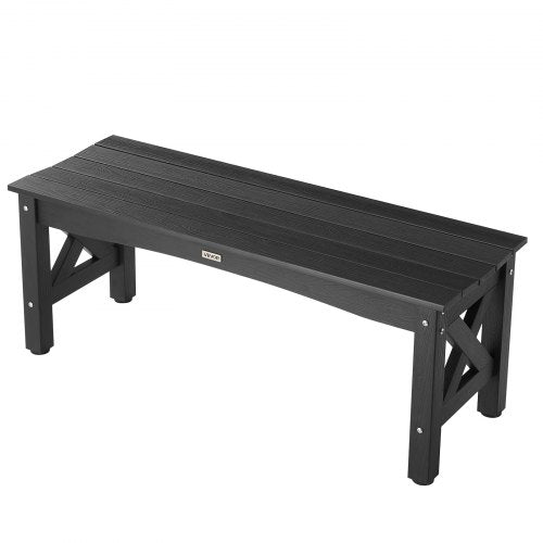 Outdoor Bench 44.5 Inch 600 Lbs Weight Capacity Weatherproof Plastic Frame With