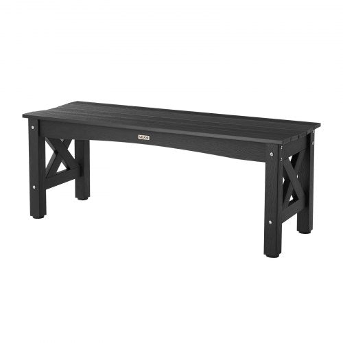 Outdoor Bench 44.5 Inch 600 Lbs Weight Capacity Weatherproof Plastic Frame With