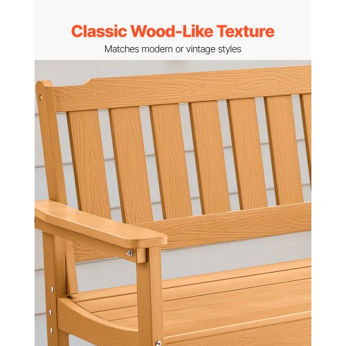Outdoor Bench 50.5 Inch 800 Lbs Weight Capacity For 23 Persons Weatherproof 64 7