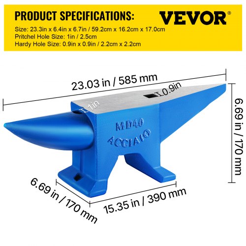Single Horn Anvil 86Lbs Steel Anvil Blacksmith for Sale Forge Steel Tools