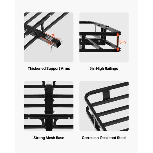 53 x 19 x 5 Hitch Cargo Carrier 500 lbs Capacity Hitch Cargo Carrier