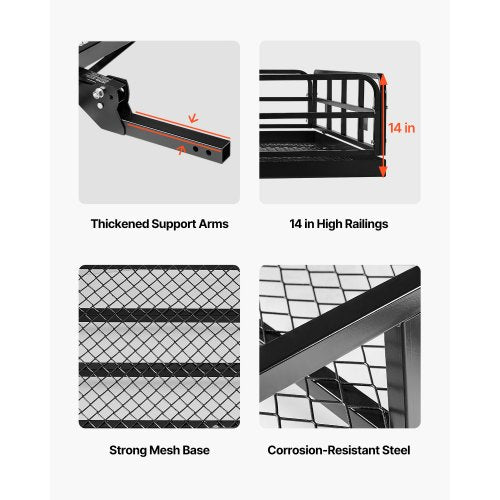 60 x 24 x 14 Hitch Cargo Carrier 500 lbs Capacity Hitch Cargo Carrier