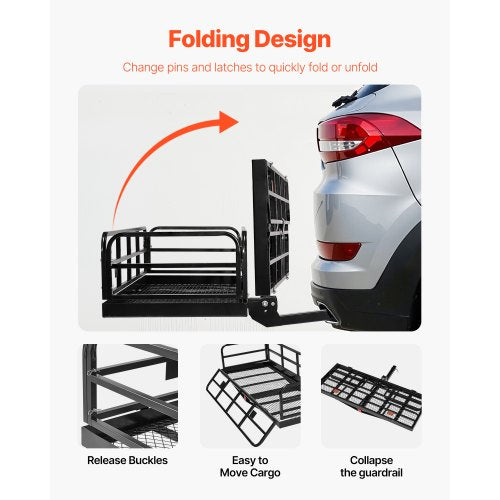 60 x 24 x 14 Hitch Cargo Carrier 500 lbs Capacity Hitch Cargo Carrier