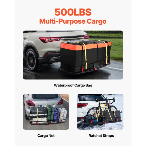 60 x 20 x 6 Hitch Cargo Carrier 500 lbs Capacity Hitch Cargo Carrier