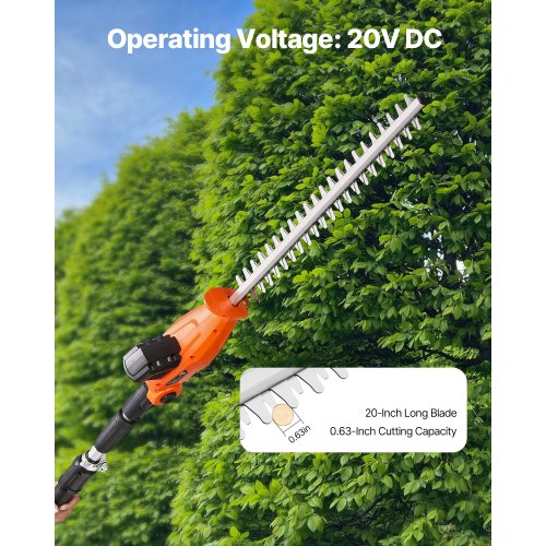 Electric Hedge Trimmer 1200 RPM 62 – 7.8 Ft Extendable Pole Hedge