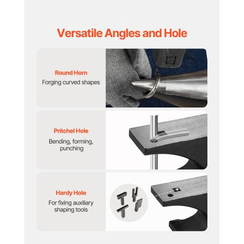 Single Horn Anvil 25lbs Cast Steel Anvil High Hardness Rugged Round Horn