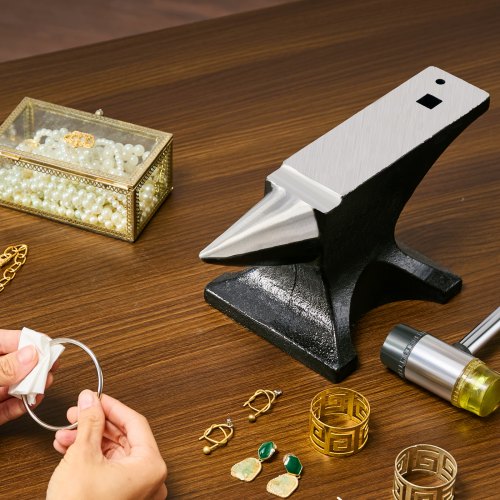 Single Horn Anvil 25lbs Cast Steel Anvil High Hardness Rugged Round Horn