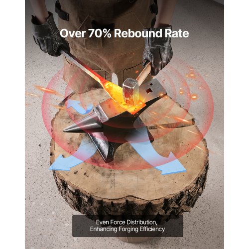 Single Horn Anvil 55lbs Cast Steel Anvil High Hardness Rugged Round Horn