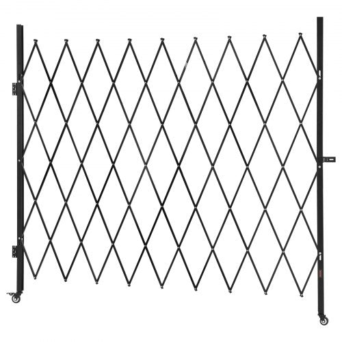 Single Folding Security Gate Lockable Scissor With 360 Swivel Casters Outdoor lb