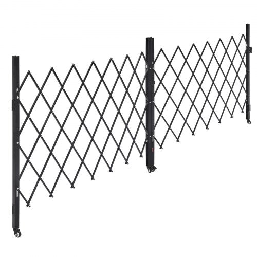 Double Folding Security Gate Lockable Scissor With 360 Swivel Casters Outdoor 84