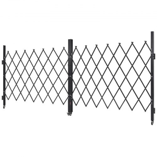 Double Folding Security Gate Lockable Scissor With 360 Swivel Casters Outdoor 84