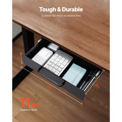 13 Wide Under Desk Drawer Slide Out Under Desk Mounted Pullout Drawer