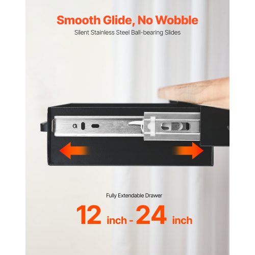 13 Wide Under Desk Drawer Slide Out Under Desk Mounted Pullout Drawer